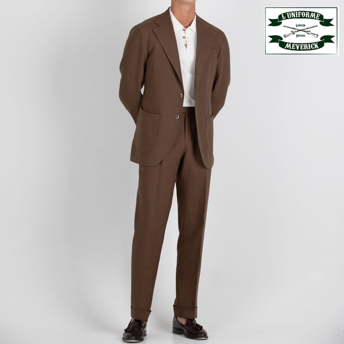 [ Luniforme x Meverick ] Linen Suit " CIgar brown "