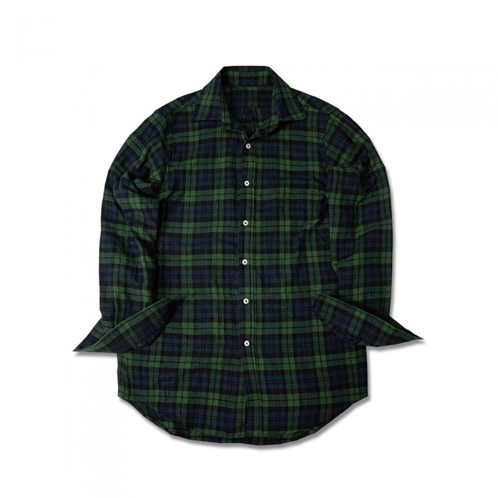 [DEVERRMAN] black watch linen shirt