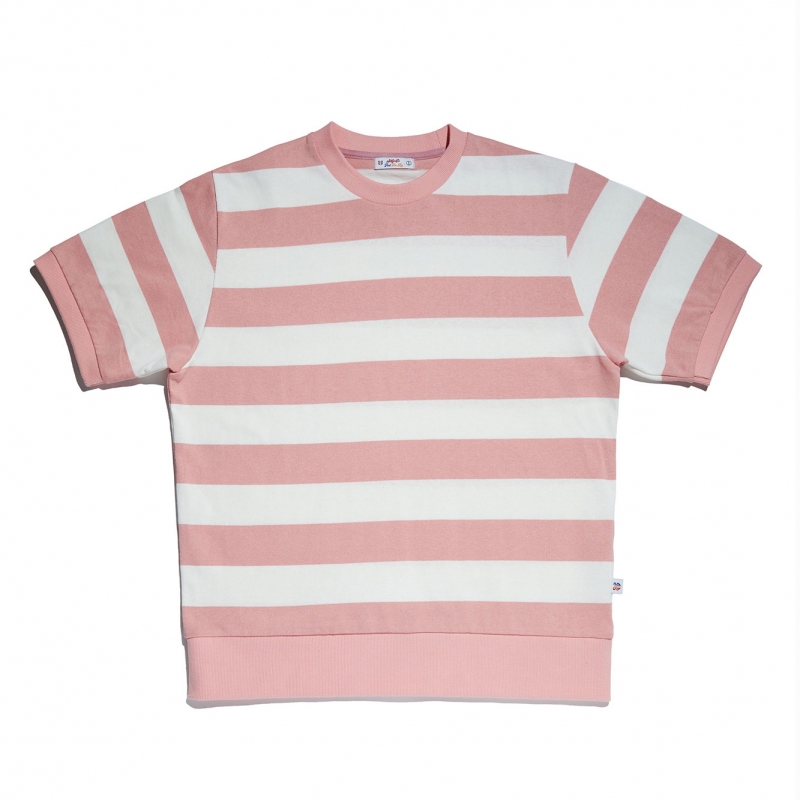 [SEGRETO]  COLORING MULTI STRIPE 1/2 T(Pink)