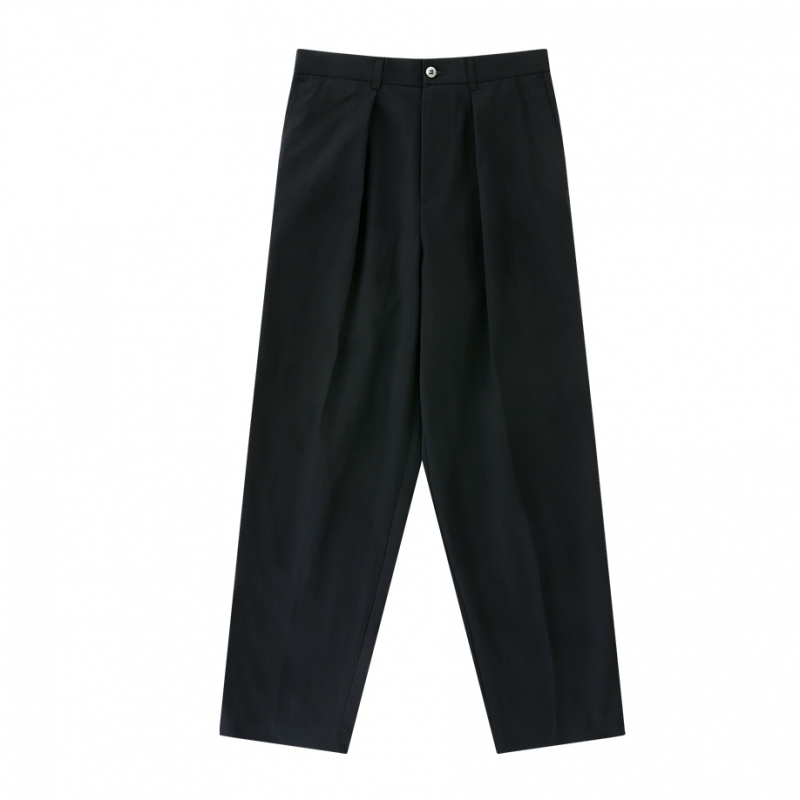 [Bellief] [Easy line] 1Pleats banding chino (Black)