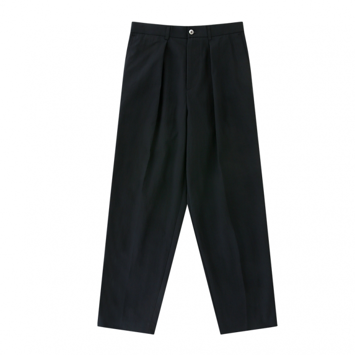 [Bellief] [Easy line] 1Pleats banding chino (Black)