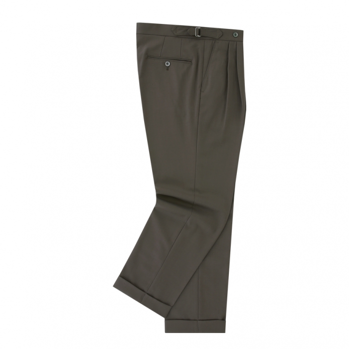 [Bellief] 22FW Wool soft adjust 2Pleats Easy Trousers (Light Brown)