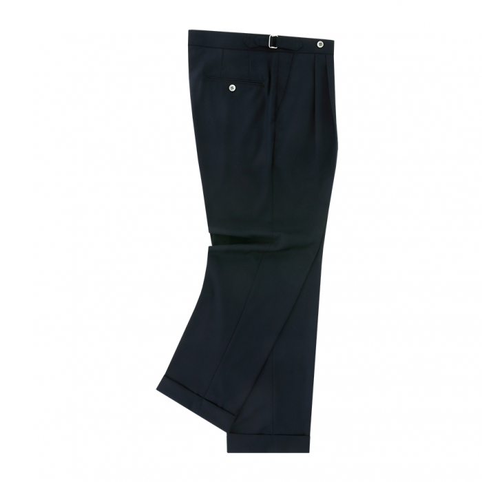 [Bellief] [Easy line] Two tuck Easy Trousers (Navy)