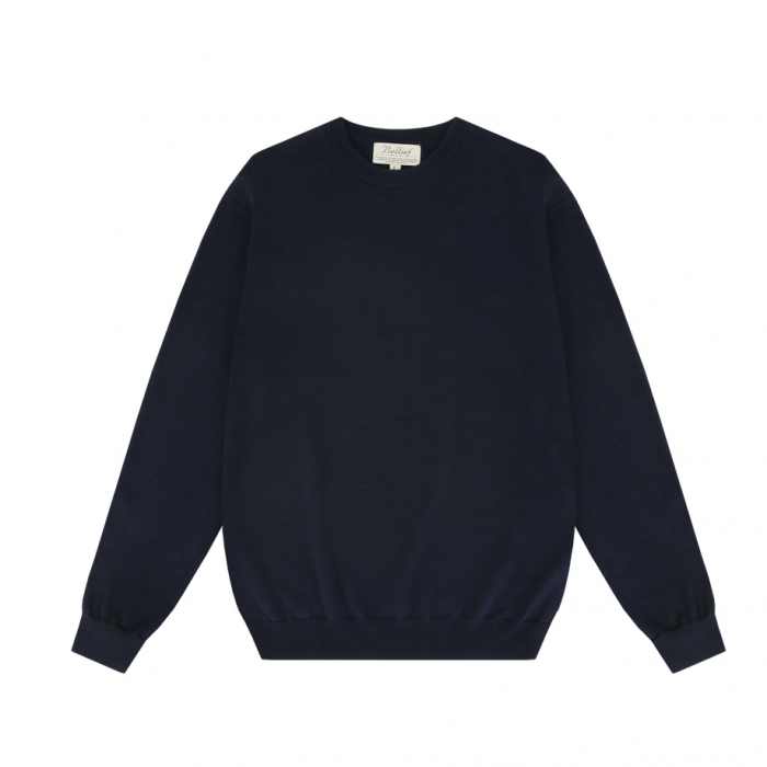 [Bellief] Wool soft crewneck sweater (Navy)