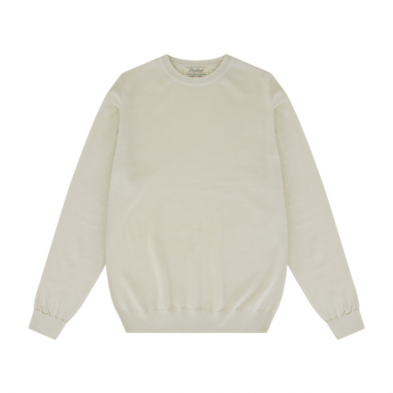[Bellief] Wool soft crewneck sweater (Ivory)