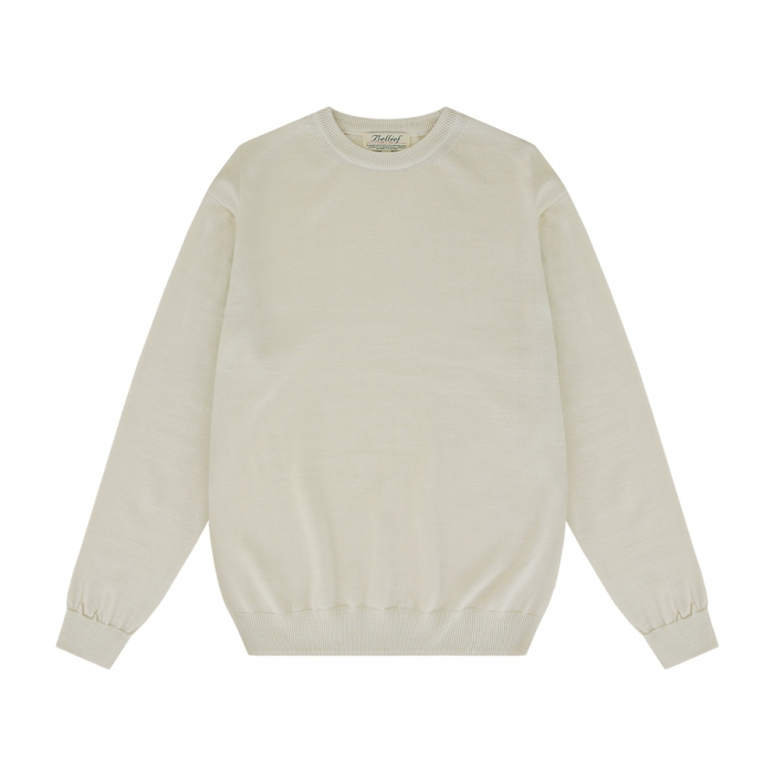 [Bellief] Wool soft crewneck sweater (Ivory)