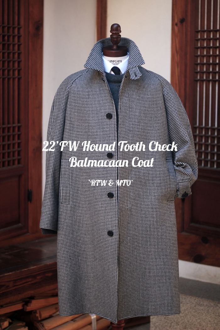 루니포르메 22FW 'Hound Tooth Balmacaan Coat' - RTW & MTO