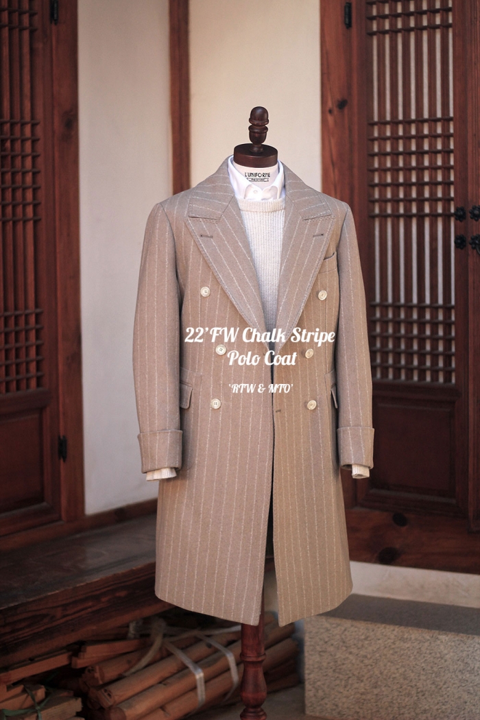 루니포르메 22FW 'Chalk Stripe Polo Coat' - RTW & MTO