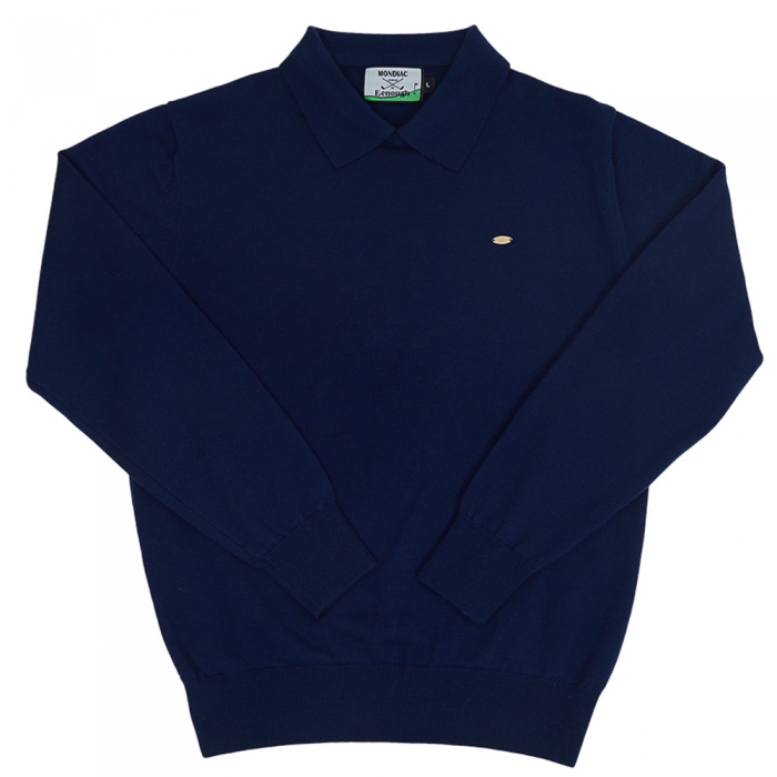 [Mondiac x E.enough]Men's Merino Wool Round Collar Knit - Navy