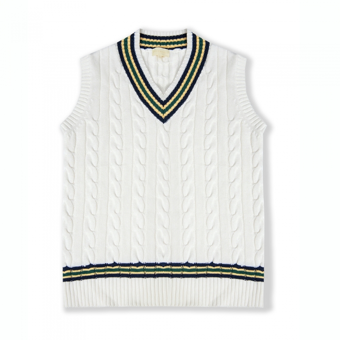 [DEVERRMAN] cricket knit vest (ivory)