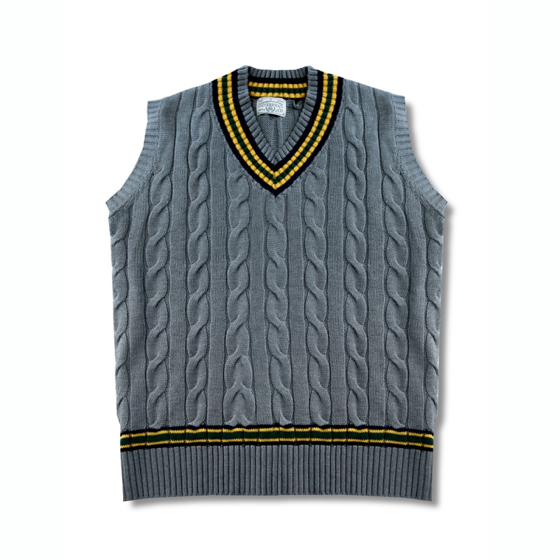 [DEVERRMAN] cricket knit vest (gray)