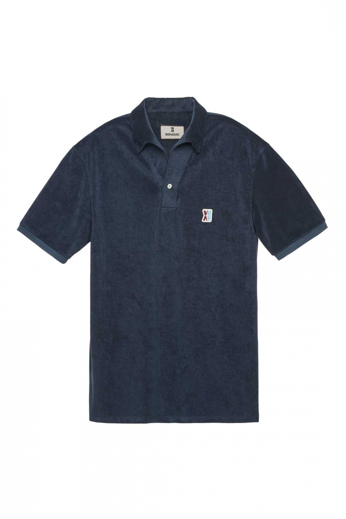 [Mondiac] Men's Towel Terry Signature One-piece collar shirt - Midnight Blue
