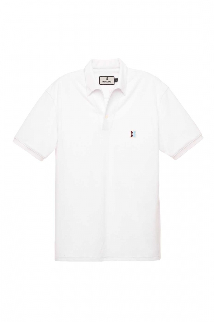 [Mondiac] Men's Towel Terry Signature One-piece collar shirt - White