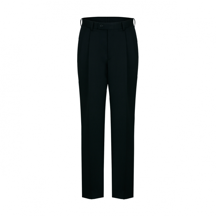 [SLOUCHY] Two Pleats Wool Trousers (Black)