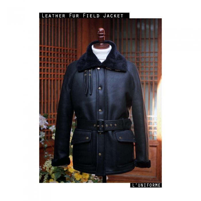 루니포르메 '23 FW Leather Fur Field Jacket'