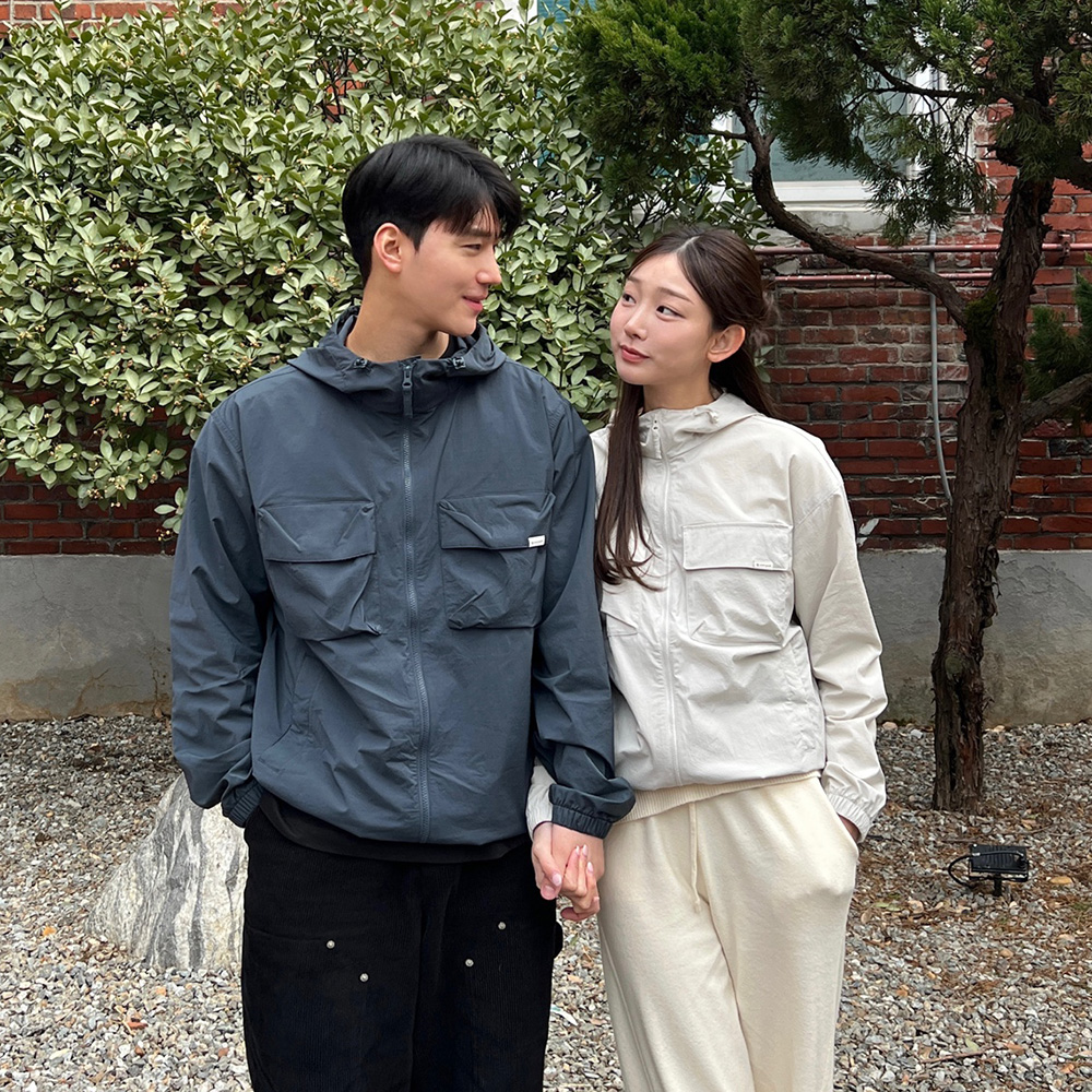 루트 여성 포켓 바람막이 Light Beige