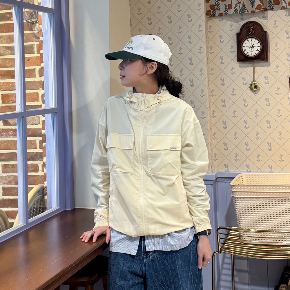 루트 여성 포켓 바람막이 Pastel Yellow