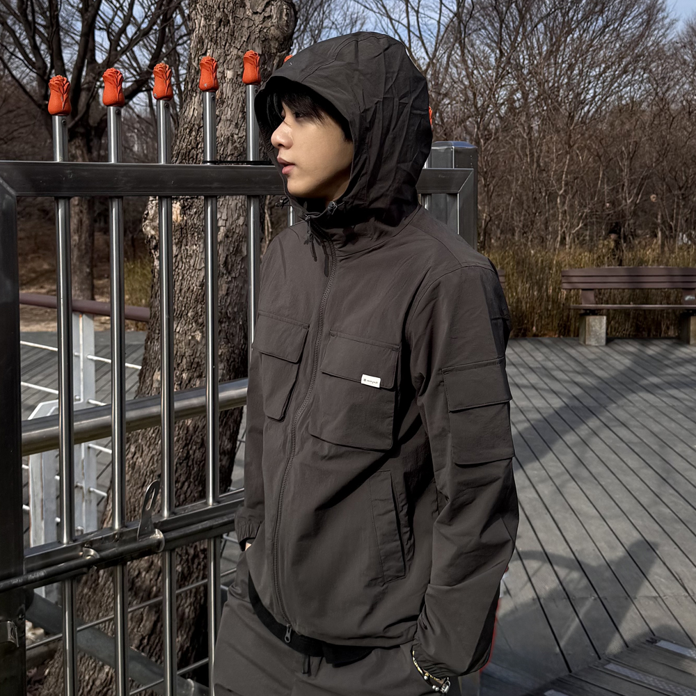 루트 아웃 포켓 바람막이 Chocolate Khaki