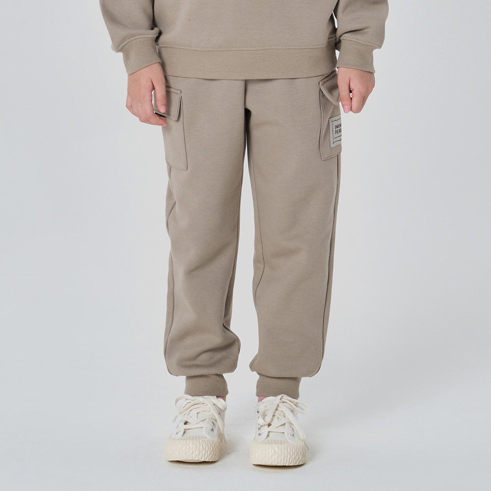 랜드 키즈 기모 투포켓 조거 팬츠 Khaki Gray