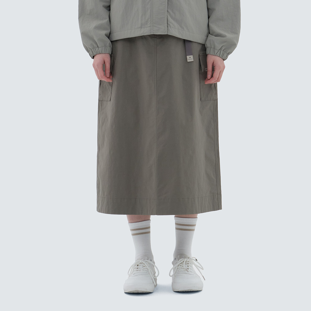 클랜드 여성 우븐 조디악 카고 스커트 Dark Khaki