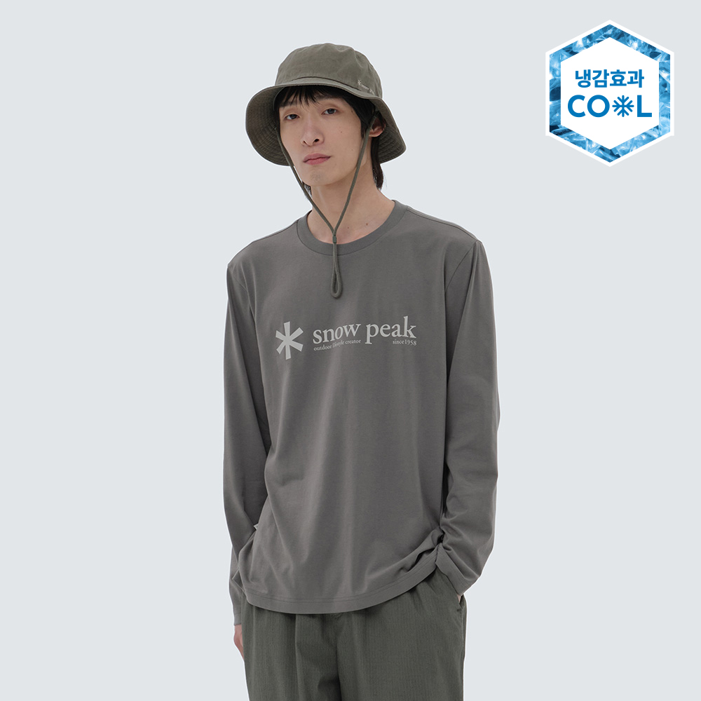 냉감 로고 긴팔 티셔츠 Dark Gray