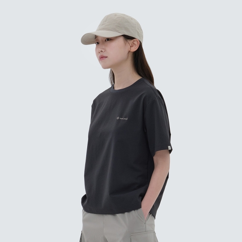 [뷰티유레카2 미주] 클래식 여성 우븐 반팔 티셔츠 Dark Charcoal