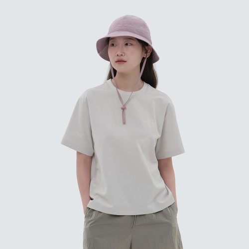 [뷰티유레카2 미주] 클래식 여성 우븐 반팔 티셔츠 Light Beige