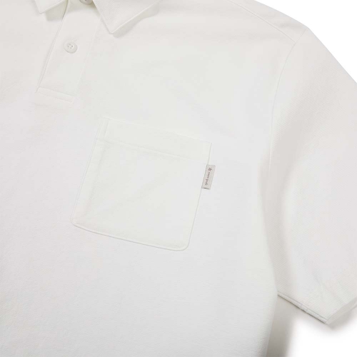 클래식 우븐 반팔 폴로 티셔츠 Off White