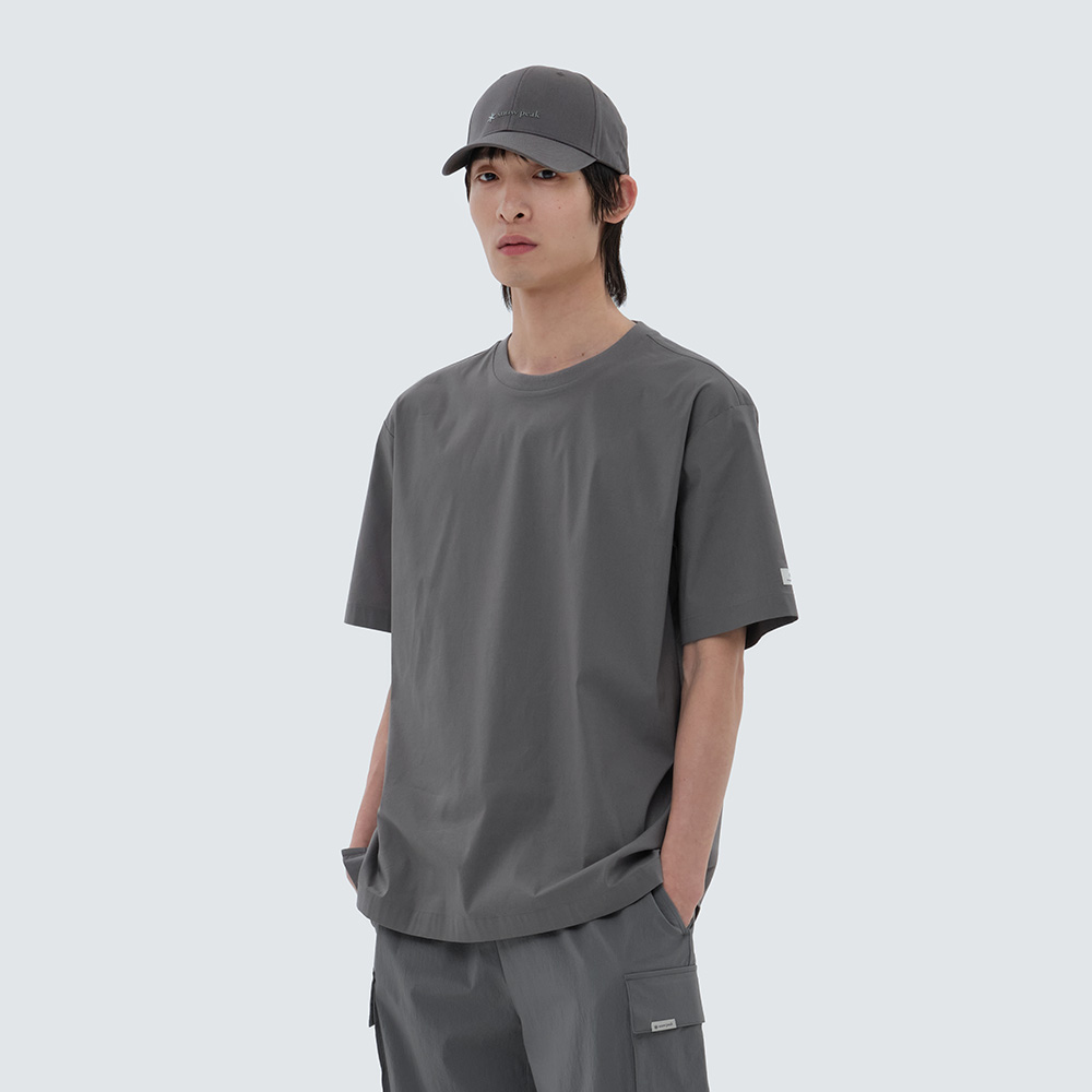 클랜드 우븐 반팔 티셔츠 Dark Gray