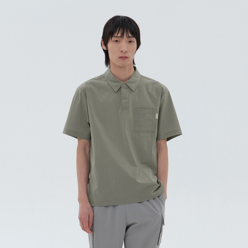 루트 포켓 반팔 폴로 티셔츠 Light Khaki