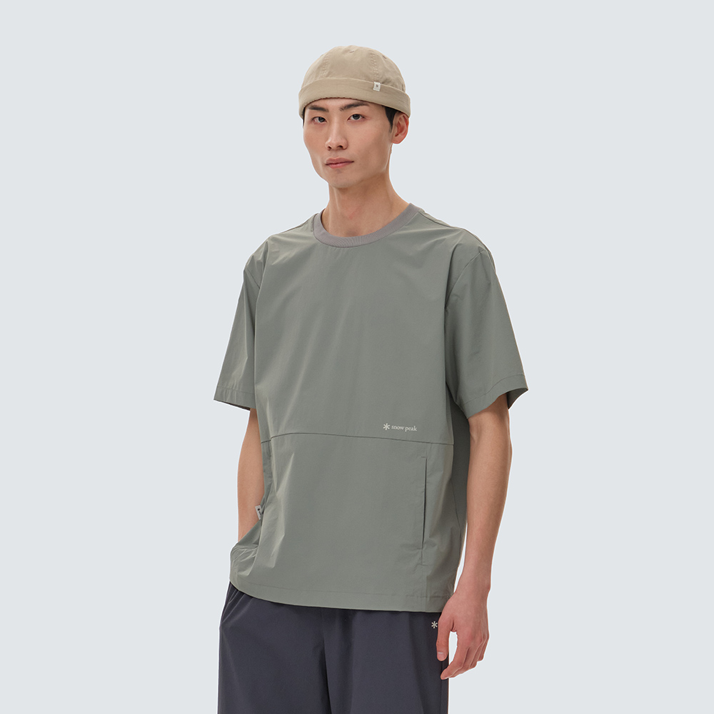 씬테크 우븐 절개 포켓 반팔 티셔츠 Light Khaki