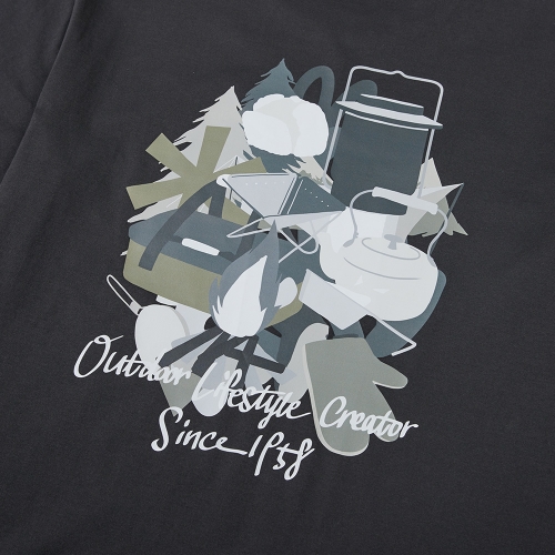 [스노우피크 X 성낙진] 캠핑 기어 반팔 티셔츠 Dark Charcoal