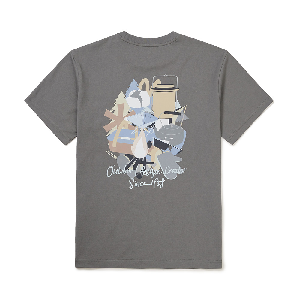 [스노우피크 X 성낙진] 캠핑 기어 반팔 티셔츠 Dark Gray