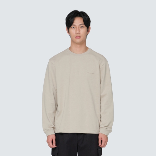 베이직 로고 긴팔 티셔츠 Beige