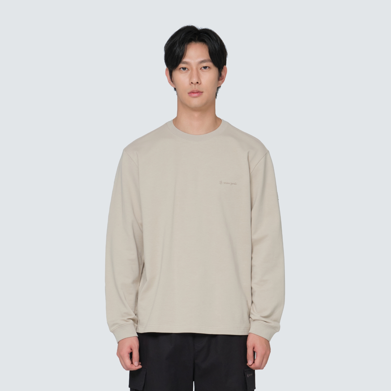 베이직 로고 긴팔 티셔츠 Beige