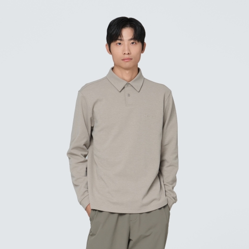 폴로 긴팔 티셔츠 Beige Gray