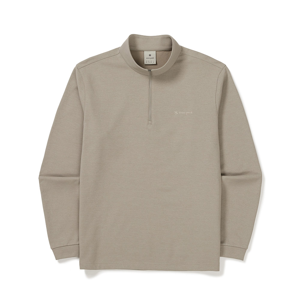 반집업 긴팔 티셔츠 Beige Gray