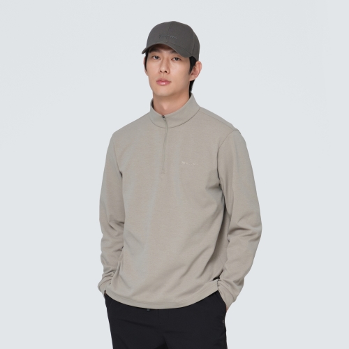 반집업 긴팔 티셔츠 Beige Gray