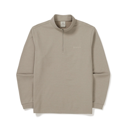 반집업 긴팔 티셔츠 Beige Gray