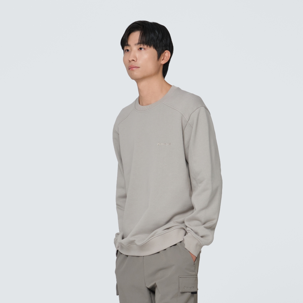 라인 맨투맨 Beige Gray