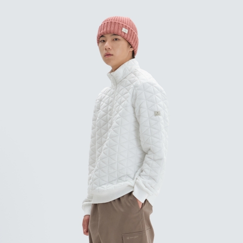 퀼팅 반집업 맨투맨 Off White