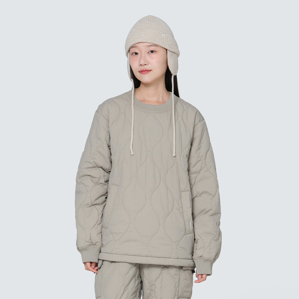 리사이클 퀼팅 맨투맨 Beige Gray