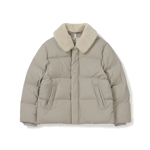 키즈 카라 부클넥 헤비 다운 자켓 Beige Gray