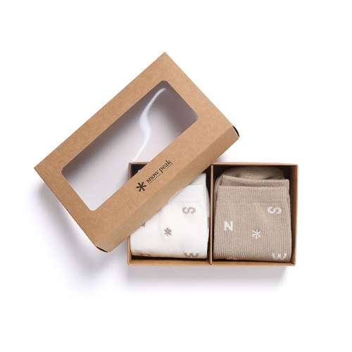 [2pack SET] 베이직 알파벳 크루 삭스 패키지 Off White + Beige