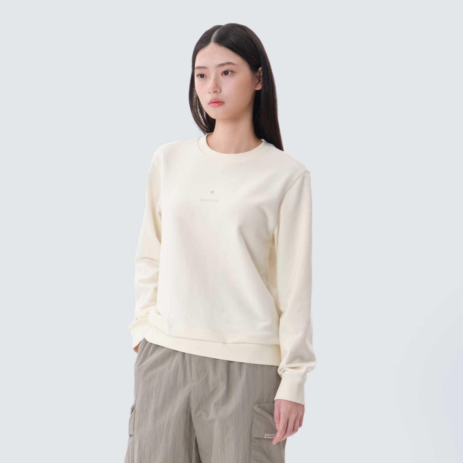 여성 아스타리스크 맨투맨 Pastel Yellow