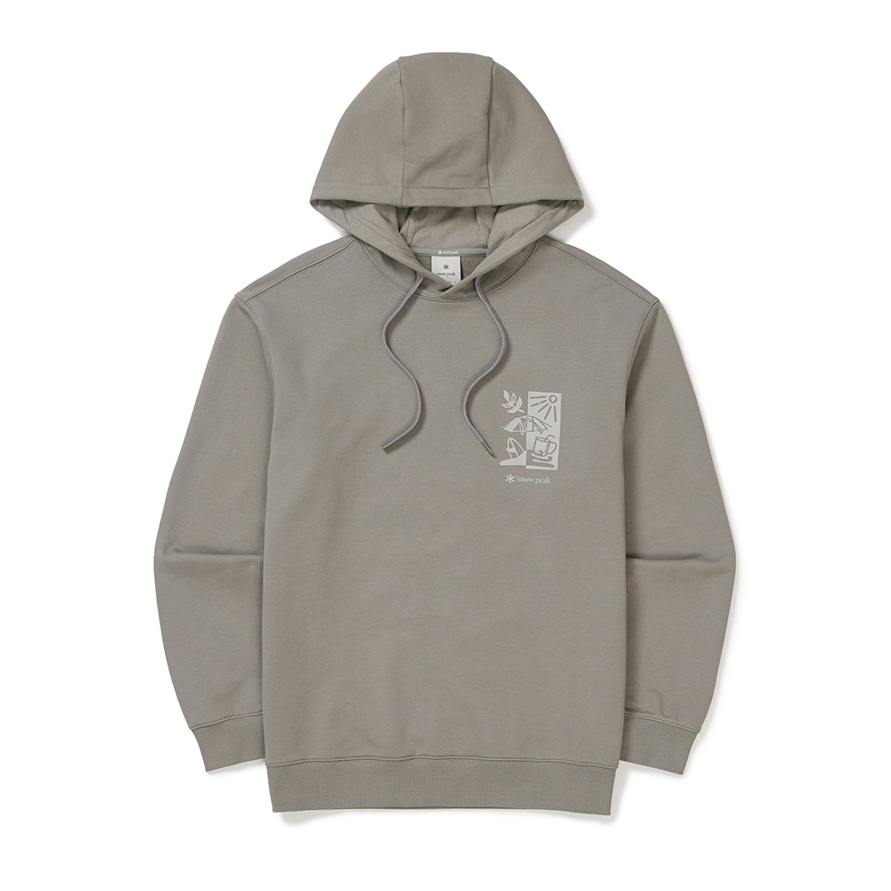 리버스 그래픽 후드 티셔츠 Vintage Gray