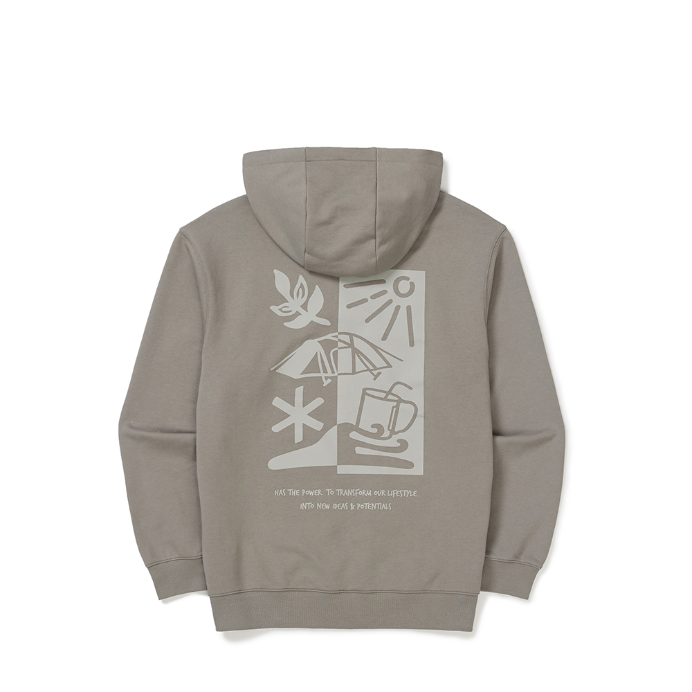 리버스 그래픽 후드 티셔츠 Vintage Gray