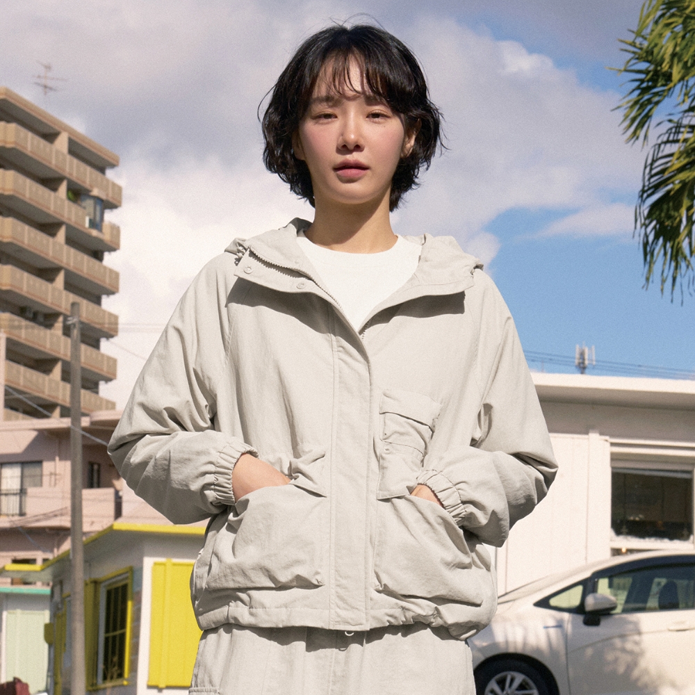 캠플 여성 유틸리티 바람막이 Light Beige