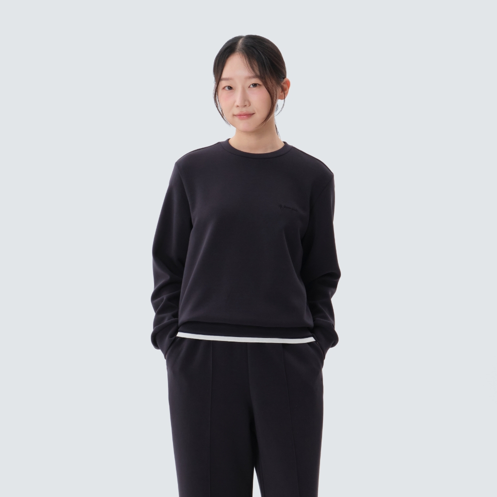 실키 여성 맨투맨 Dark Navy