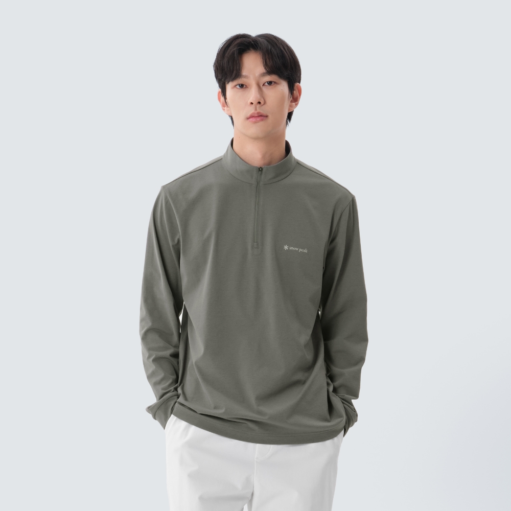 에코 퀵드라이 반집업 긴팔 티셔츠 Dark Gray